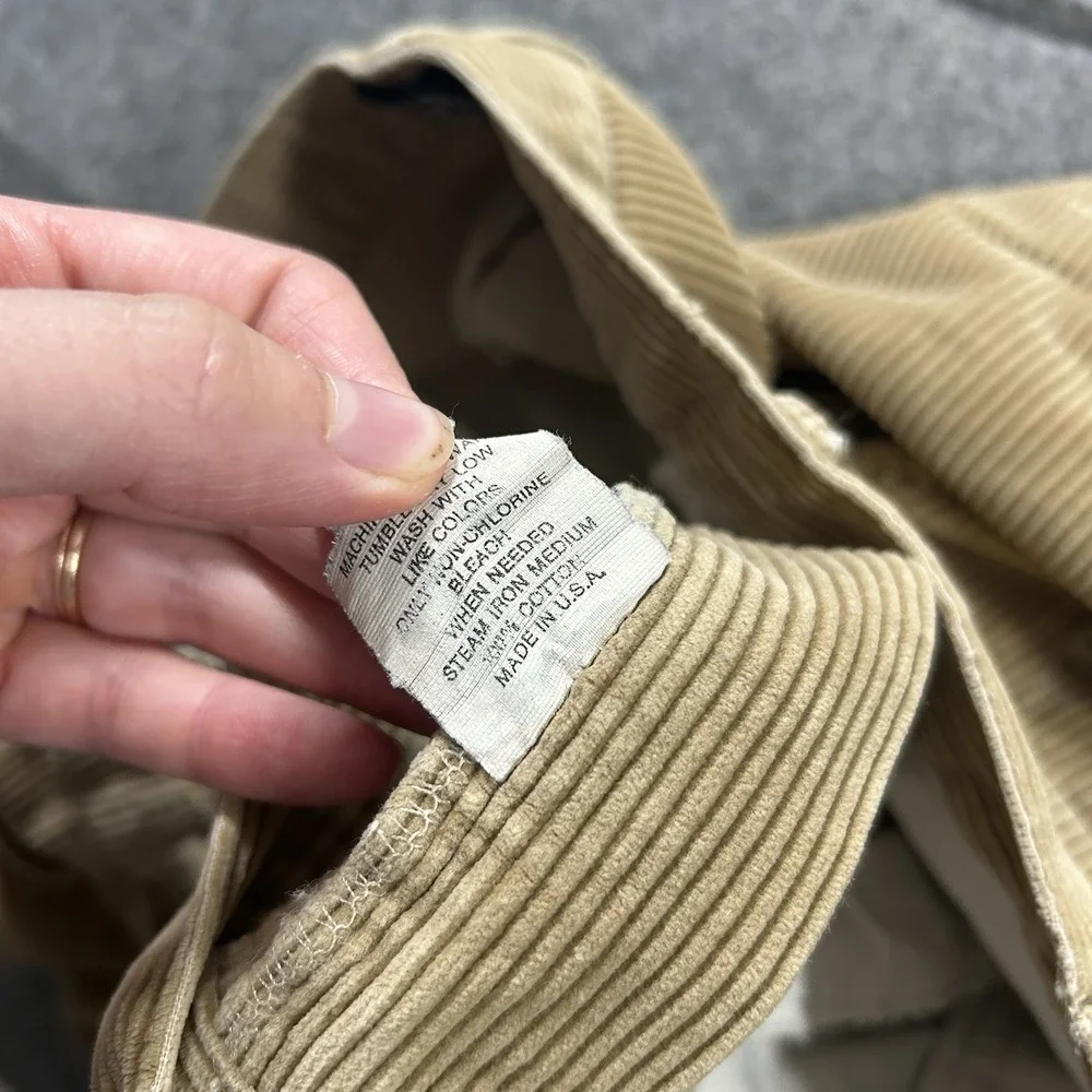 Vintage Polo Ralph Lauren Pants Mens 40x32 Corduroy Straight Leg Brown USA FLAW